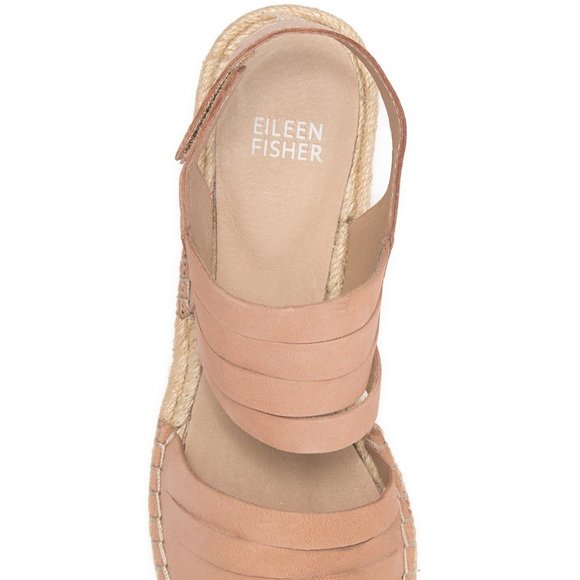 Eileen Fisher LARGO Espadrille Wedge Sandal Comfy NEW Suede Leather LATTE 🎉HP - Picture 5 of 7